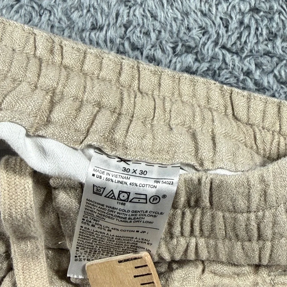 Banana Republic Linen Blend Pants Mens 30x30 (30x27) Drawstrings Elastic Waist